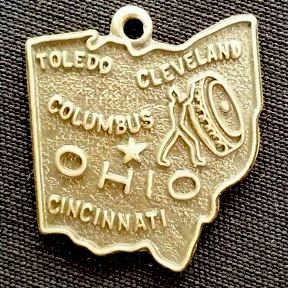 Vintage Ohio State Charm Sterling Silver Pendant by Wells Sterling 1962